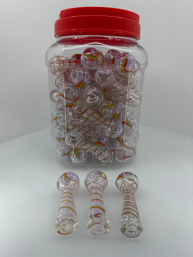 3” Rasta Color Round Twisting Spoon ( 60 Counts)