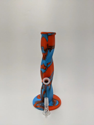 10.5" Twisted Print Ice Catcher Silicone Water Pipe