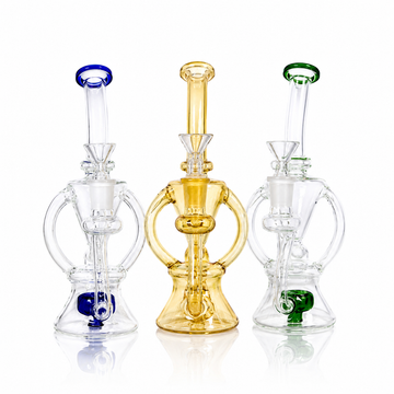 Dual-Loop Recycler Glass Bong / Water Pipe