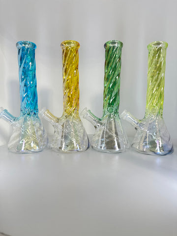 10” Twisted Electroplated Beaker Water Pipe