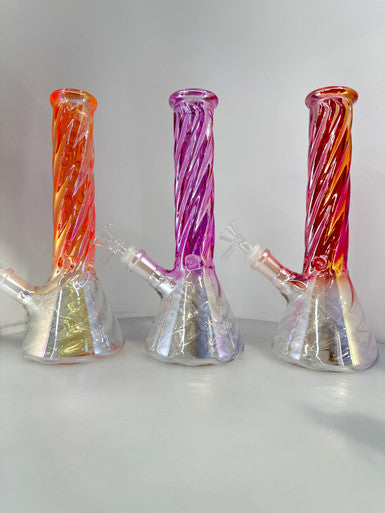 10” Twisted Electroplated Beaker Water Pipe Bong