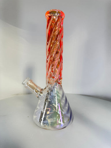 10” Twisted Electroplated Beaker Water Pipe