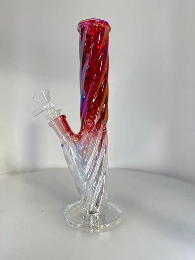 10” Twisted Electroplated Straight Water Pipe Bong