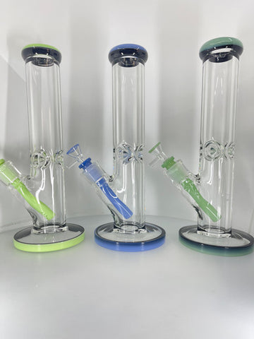 12” Clear Two-Tone Thick 9mm ST. Bong