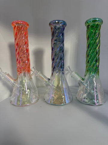 12” Electroplated Twisted Beaker Water Pipe Bongs