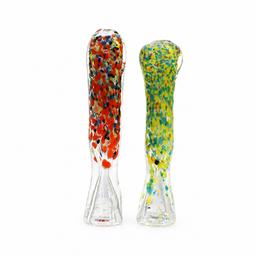 3.5" Dense Multi-Color Speckled Frit Glass One Hitter Chillum