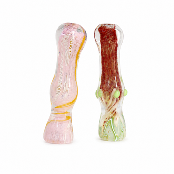 3.5" Frit & Lattice Swirl Glass One Hitter Chillum