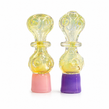 3.5" Fumed Dimpled Double Bubble Glass One Hitter