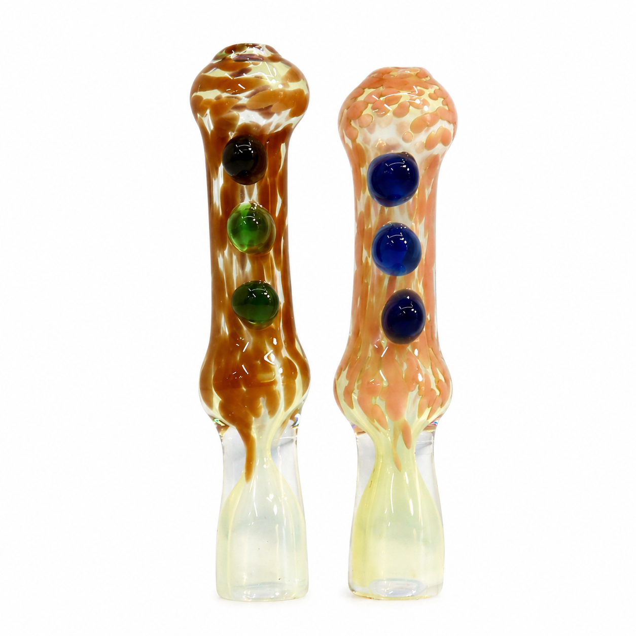 3.5" Triple Bead Frit & Fumed Glass One Hitter