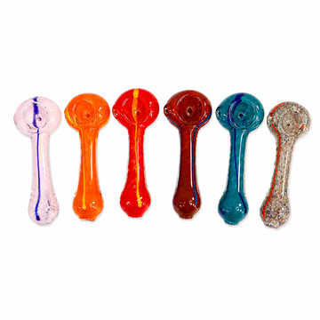 3" Solid Stripe / Color Swirl Mini Glass Spoon Pipe