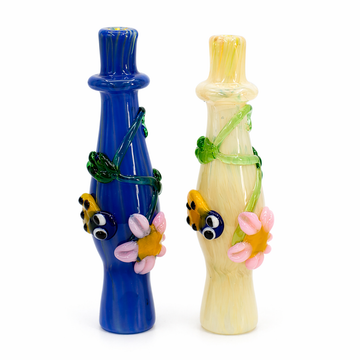 4.5" Flower Vine Ladybug Glass One Hitter Chillum