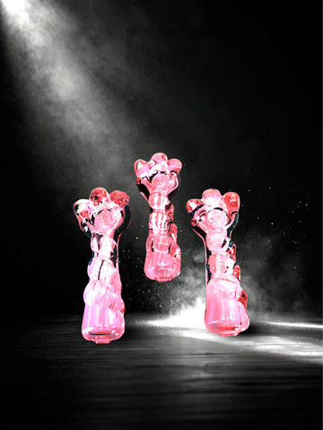 4.5" Heavy Marble Pink Dichro Spoon