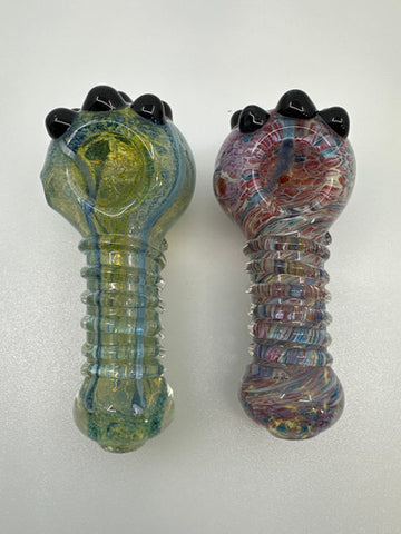 4.5” Twisting Rim Marble Head Hand Pipe