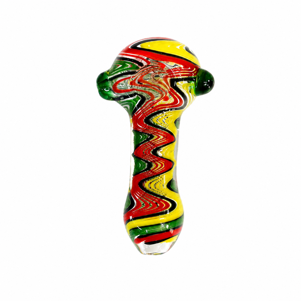 4.5" Wig-Wag & Spiral Ribbon Glass Spoon Pipes