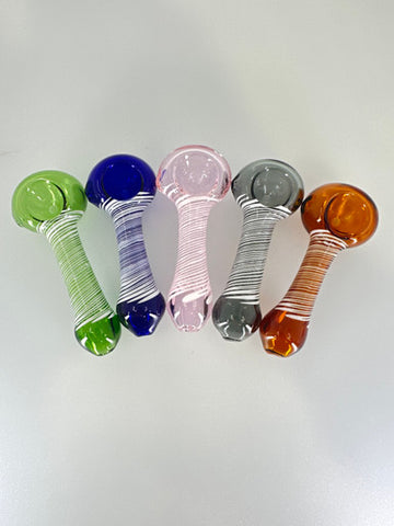 4” Color Tube spiral Wrap Spoon