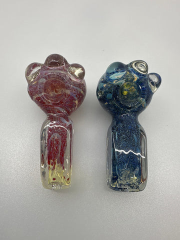 4” Flat Rectangle body round head shape hand Pipe