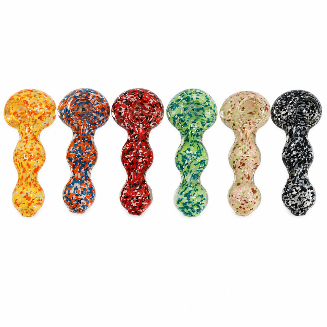 4" Multicolor Confetti Frit Glass Spoon Pipe – Assorted Colors