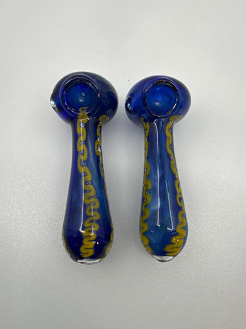5” Color Twisting Blue Tube Hand Pipe