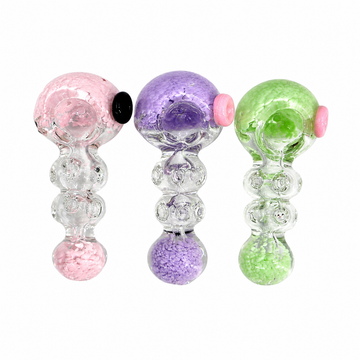 5" Pastel Frit Bubble Glass Spoon Pipe with Raised Dot Accent – Assorted Colors