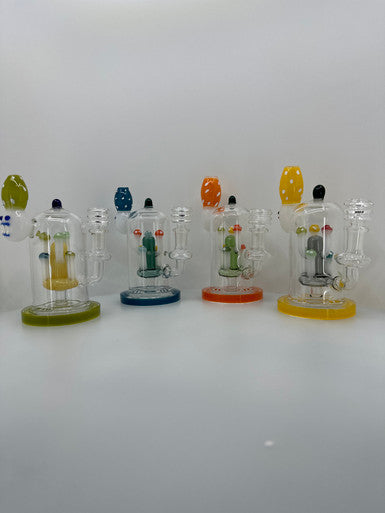 7” Heavy Mushroom Perc Character Water Pipe