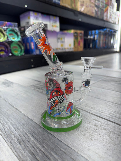 8” Mushroom Logo Water Pipe