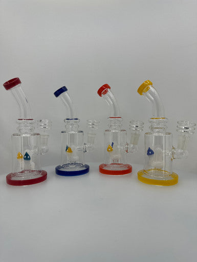 8” Mushroom Perc Multicolored Water Pipe