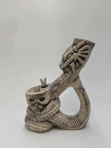 9.5" Snake & Skull Ceramic Water Pipe