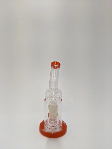 Bent Neck Transparent Honeycomb Perc Glass Water Pipes