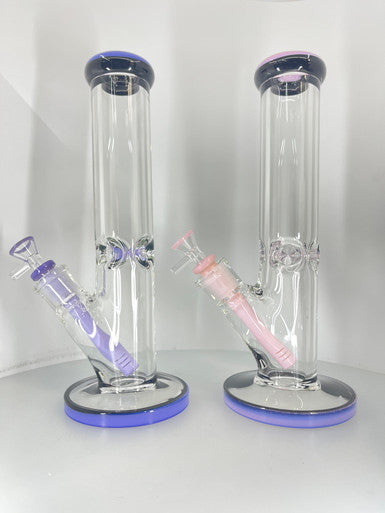 12” Clear Two-Tone Thick 9mm ST. Bong
