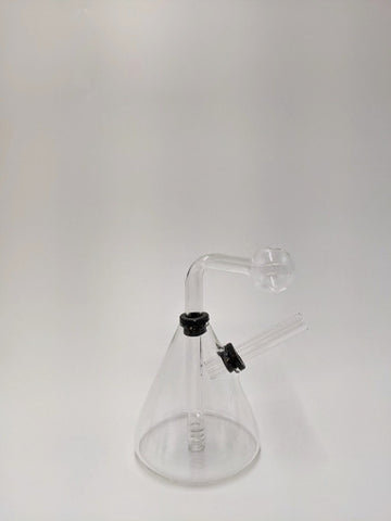 CLEAR GLASS SMOKING TRIANGLE OIL Burner Bong