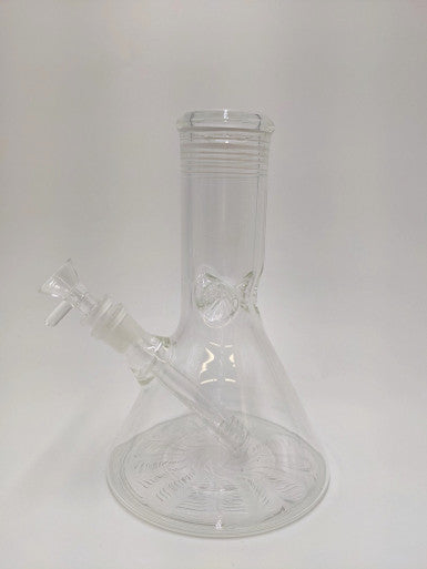 Clear Beaker Glass Bong Water Pip With Multi Colors Wrap And Rake