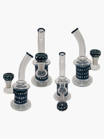 Custom Double Glass Dot Art  Water Pipes