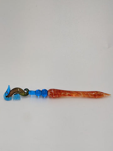 Glass Dabber With Seahorse Head