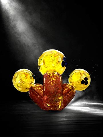 Golden Brickwork Glass Pipe