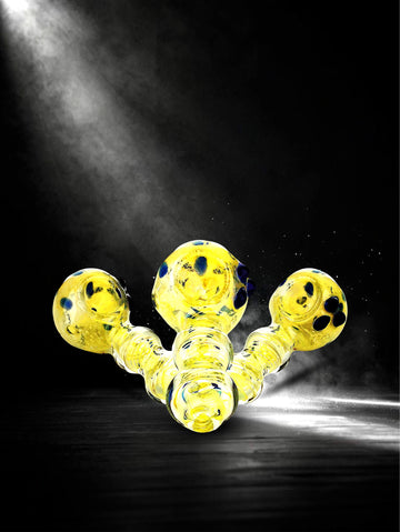 Golden Bubble Glass Pipe