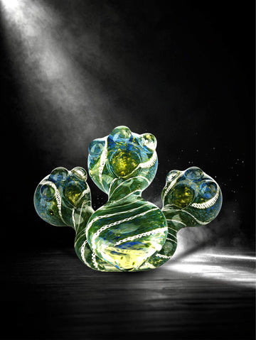 Green Tadpole Glass Pipe