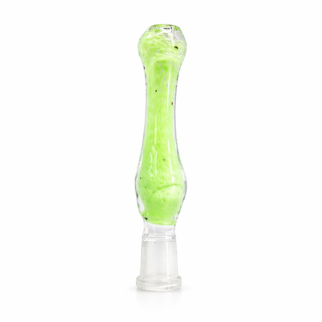 4" Textured Frit Core Bulbed Glass Wax straw