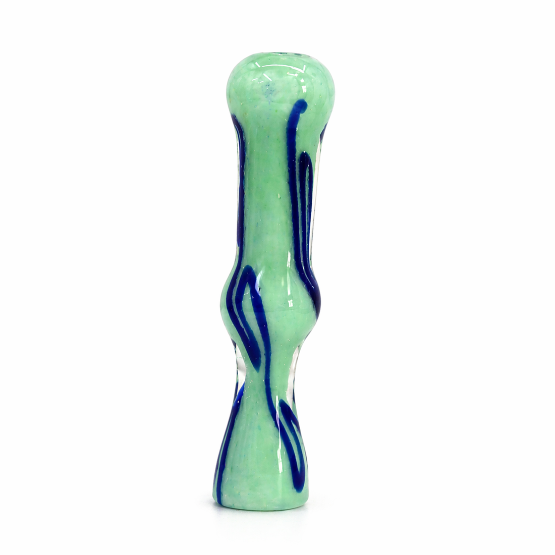 4.5" Wave Ribbed Vibrant Opaque Swirl Glass One Hitter