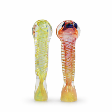 3" Fumed Lattice Wrapped Glass One Hitter Chillum