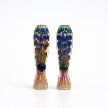 3.5" Inside-Cut Honeycomb Fumed Glass One Hitter Chillum