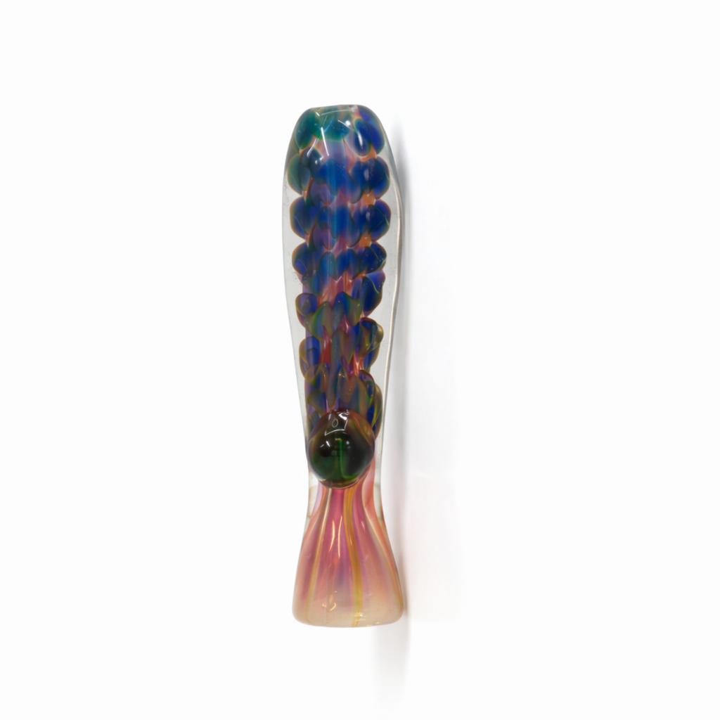 3.5" Inside-Cut Honeycomb Fumed Glass One Hitter Chillum