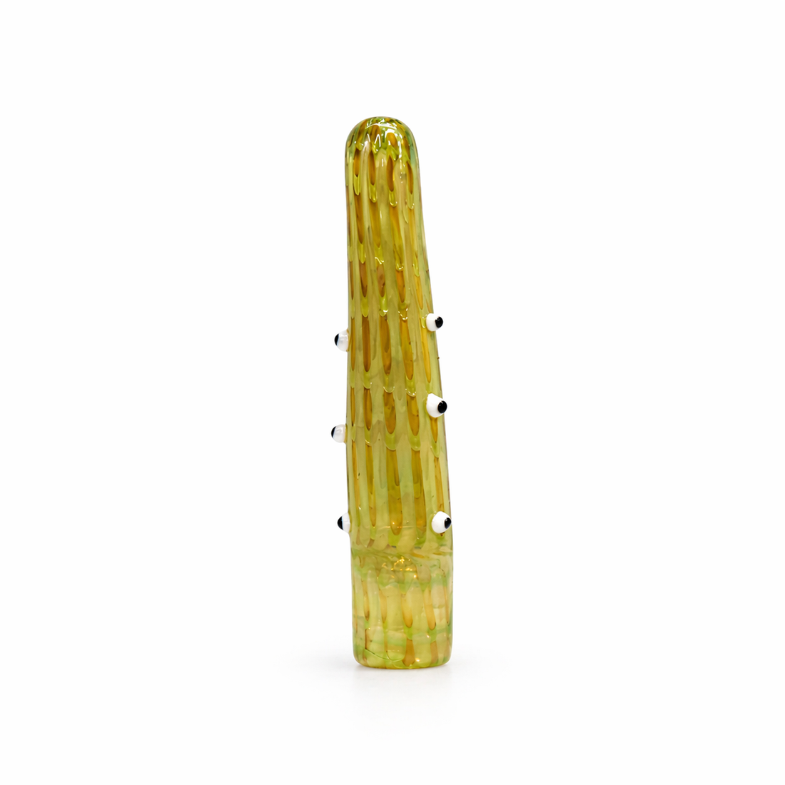 4.5" Cactus Eyeball Feather Feathered Cone Glass One Hitter