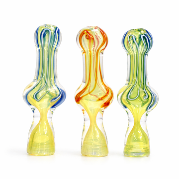 3.5" Fumed Swirl Bulbed Chamber Glass One Hitter