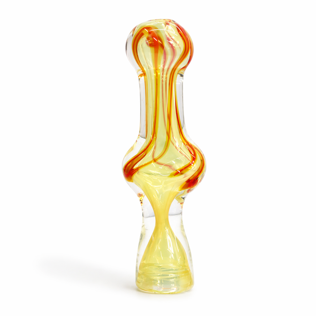 3.5" Fumed Swirl Bulbed Chamber Glass One Hitter
