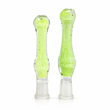 4" Textured Frit Core Bulbed Glass Wax straw
