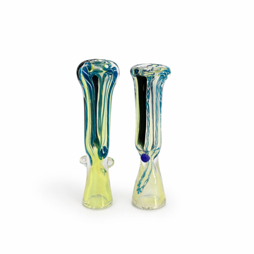 4" Jellyfish Swirl Silver-Fumed Glass One Hitter Chillum