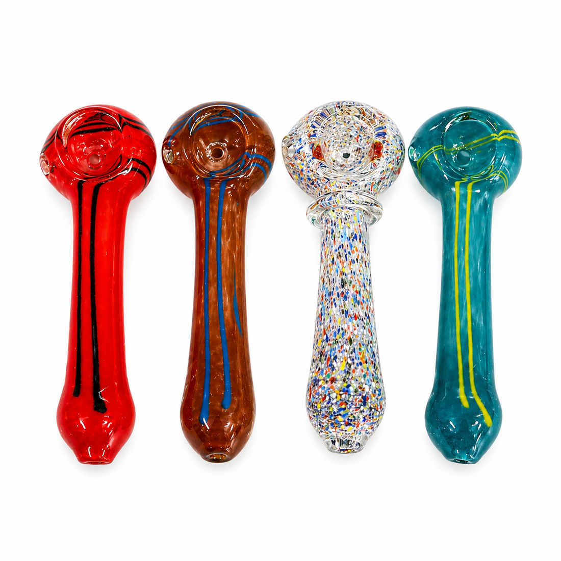 4" Frit Rim Spoon Hand Pipes (50 Count)