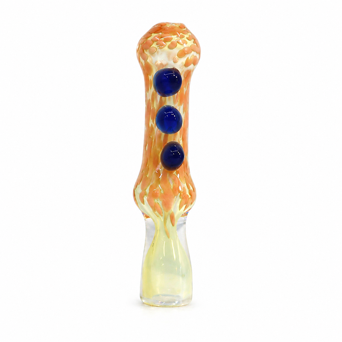 3.5" Triple Bead Frit & Fumed Glass One Hitter