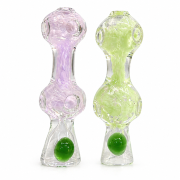 3.5" Double Bubble Dimpled Glass One Hitter Chillum