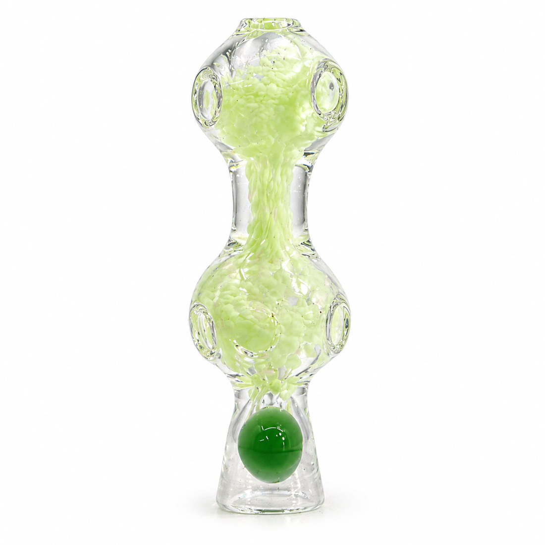 3.5" Double Bubble Dimpled Glass One Hitter Chillum